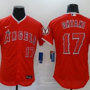 Los Angeles Angels #17 Shohei Ohtani Red Flex Base Stitched Jersey