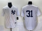 New York Yankees #31 Ichiro Suzuki White Cool Base Limited Stitched Jersey
