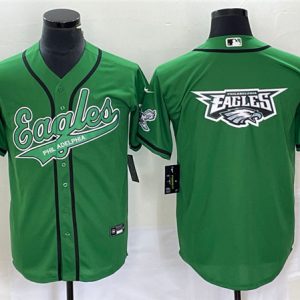 Philadelphia Eagles Green Team Big Logo Cool Base Stitched Jersey