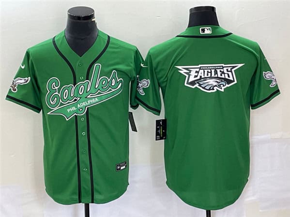 Philadelphia Eagles Green Team Big Logo Cool Base Stitched Jersey