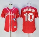 Blue Jays #10 Edwin Encarnacion Red Flexbase Authentic Collection Canada Day Stitched Jersey
