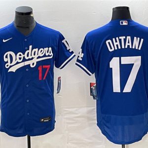 Los Angeles Dodgers #17 Shohei Ohtani Blue Flex Base Stitched Jersey