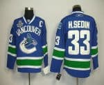 Canucks 2011 Stanley Cup Finals #33 Henrik Sedin Blue Stitched Jersey