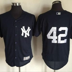 Yankees #42 Mariano Rivera Navy Blue Flexbase Authentic Collection Stitched Jersey