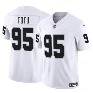 Las Vegas Raiders #95 Leki Fotu White 2025 F.U.S.E. Vapor Stitched Jersey