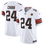 Cleveland Browns #24 Nick Chubb White 2023 F.U.S.E. With John Madden Patch Vapor Limited Stitched Jersey