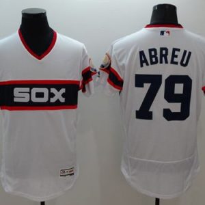 White Sox #79 Jose Abreu White Flexbase Authentic Collection Stitched Jersey