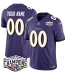 Baltimore Ravens Custom Purple F.U.S.E. 2024 AFC North Division Champions Vapor Limited Jersey