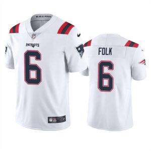 New England Patriots #6 Nick Folk White Vapor Untouchable Limited Stitched Jersey