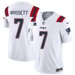 New England Patriots #7 Jacoby Brissett White 2024 F.U.S.E. With 2-Star C Patch Vapor Limited Stitched Jersey
