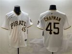 Pittsburgh Pirates #45 Aroldis Chapman White Home Limited Stitched Jersey