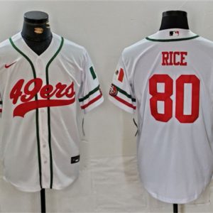 San Francisco 49ers #80 Jerry Rice White With Patch Cool Base Stitched Jersey