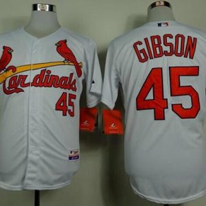 Cardinals #45 Bob Gibson White Cool Base Stitched Jersey