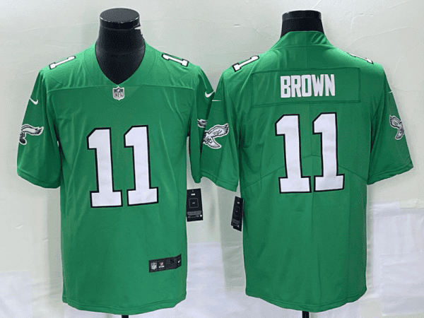Philadelphia Eagles #11 A. J. Brown Green Stitched Jersey