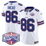 Buffalo Bills #86 Dalton Kincaid White 2024-25 F.U.S.E. AFC East Division Champions Patch Limited Stitched Jersey