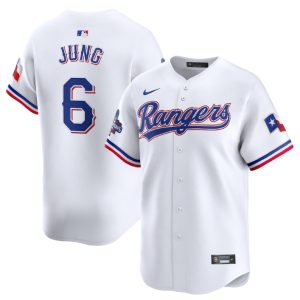 Texas Rangers #6 Josh Jung White 2023 World Series Champions Stitched Jersey