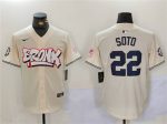 New York Yankees #22 Juan Soto Cream Bronx Graffiti V2 Vapor Limited Stitched Jersey