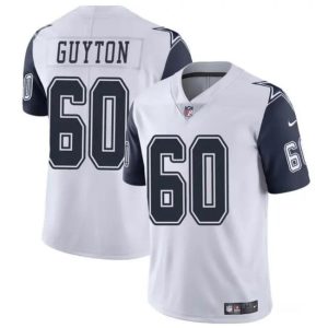 Dallas Cowboys #60 Tyler Guyton White 2024 Draft Color Rush Limited Stitched Jersey