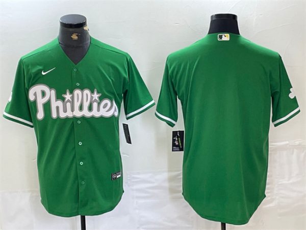 Philadelphia Phillies Blank Green Cool Base Stitched Jersey
