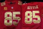 San Francisco 49ers Customized Gold Number Red Stitched NFL Jersey