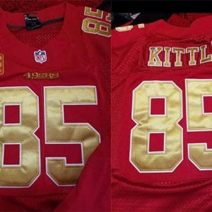 San Francisco 49ers Customized Gold Number Red Stitched NFL Jersey