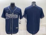 Dallas Cowboys Blank Navy Cool Base Stitched Baseball Jersey