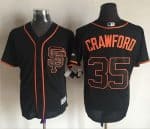Giants #35 Brandon Crawford Black New Cool Base Alternate Stitched Jersey
