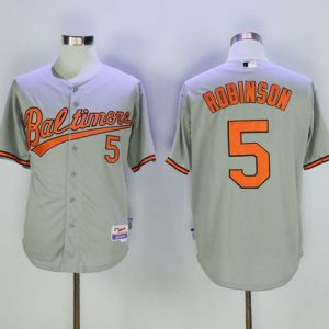 Orioles #5 Brooks Robinson Grey Cool Base Stitched Jersey