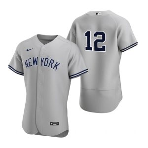 New York Yankees #12 Isiah Kiner-Falefa Grey Flex Base Stitched Jersey