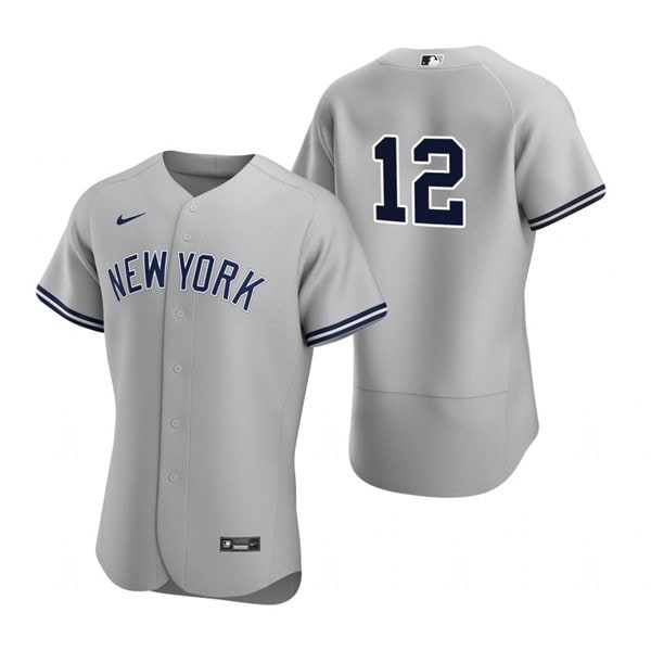 New York Yankees #12 Isiah Kiner-Falefa Grey Flex Base Stitched Jersey