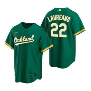 Oakland Athletics #22 Ram¨®n Laureano Green Cool Base Stitched Jersey