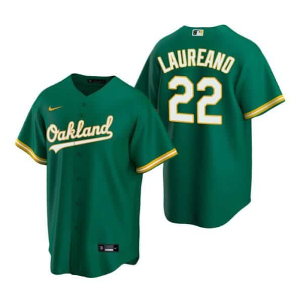 Oakland Athletics #22 Ram¨®n Laureano Green Cool Base Stitched Jersey