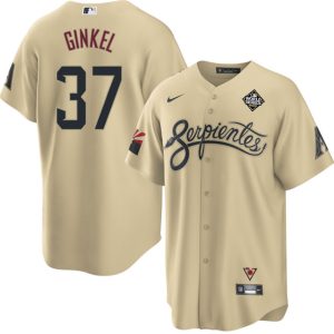 Arizona Diamondbacks #37 Kevin Ginkel Gold 2023 World Series City Connect Cool Base Stitched Jersey