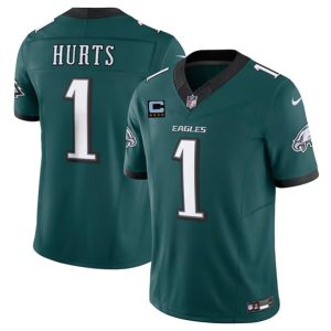 Philadelphia Eagles #1 Jalen Hurts Green 2024 F.U.S.E. With 4-Star C Patch Vapor Untouchable Limited Stitched Jersey