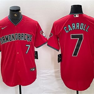Arizona Diamondbacks #7 Corbin Carroll Red With Patch Cool Base Stitched Jersey