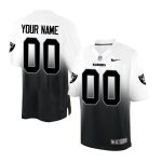 Raiders Customized White Black Fadeaway Limited Stitched Jersey