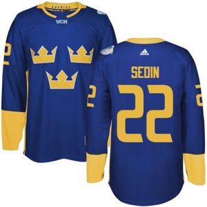 Team Sweden #22 Daniel Sedin Blue 2016 World Cup Stitched Jersey