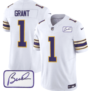 Minnesota Vikings #1 Greg Joseph White 2023 F.U.S.E. Bud Grant Patch Vapor Limited Stitched Jersey