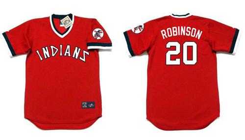 Indians #20 Eddie Robinson Red 1978 Turn Back The Clock Stitched Jersey