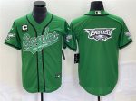 Philadelphia Eagles Green With C Patch Team Big Logo Cool Base Stitched Jersey