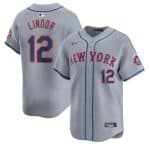 New York Mets #12 Francisco Lindor 2024 Gray Away Limited Stitched Jersey