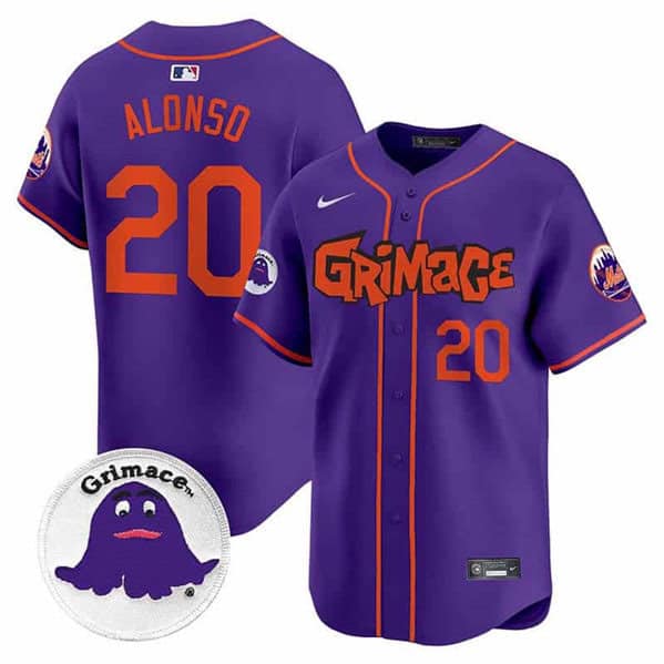 New York Mets #20 Pete Alonso Purple Grimace V2 Vapor Limited Stitched Jersey