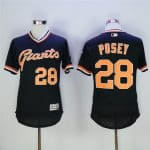 San Francisco Giants #28 Buster Posey Black Throwback Flexbase Stitched Jersey