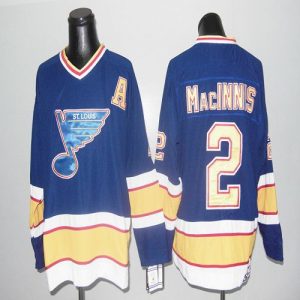 Blues CCM Throwback #2 Macinnis Blue Stitched Jersey