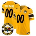 Mens Pittsburgh Steelers Throwback 1933 Patch yellow Vapor Limited All Stitched Jersey