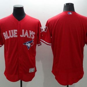 Blue Jays Blank Red Flexbase Authentic Collection Canada Day Stitched Jersey