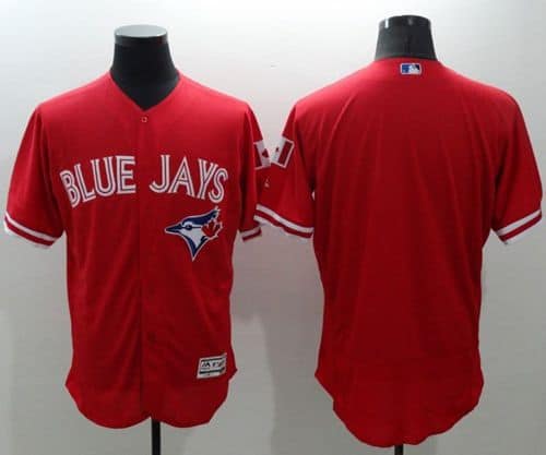 Blue Jays Blank Red Flexbase Authentic Collection Canada Day Stitched Jersey