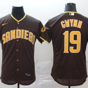 San Diego Padres #19 Tony Gwynn Coffee Flex Base Stitched Jersey