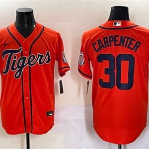 Detroit Tigers #30 Kerry Carpenter Orange With Patch Cool Base Stitched Jersey