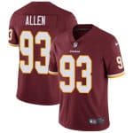 Washington Redskins #93 Jonathan Allen Burgundy Red Vapor Untouchable Limited Stitched Jersey